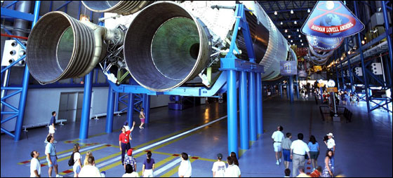 Tourists see Saturn V