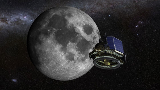 MoonEx spacecraft approaching the Moon